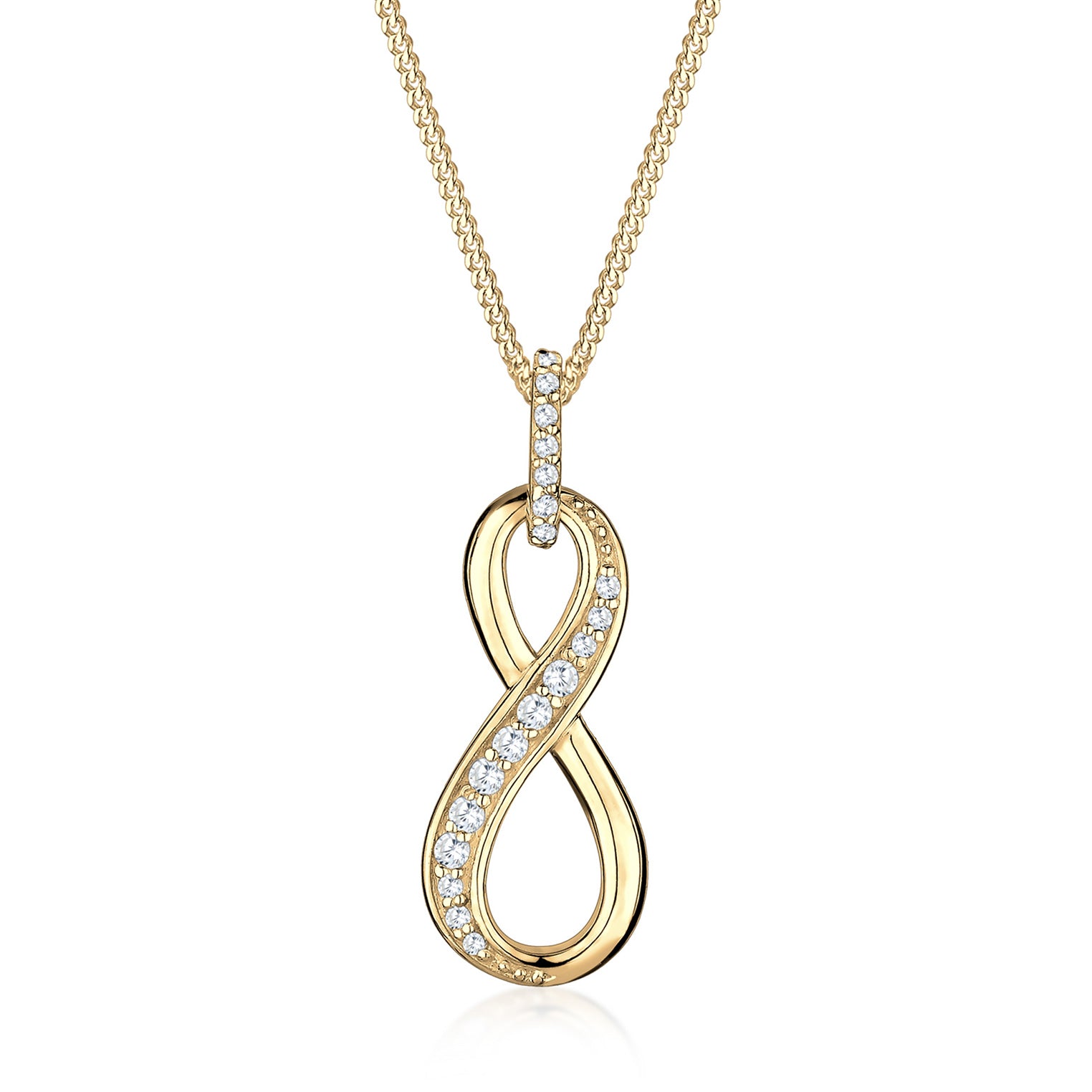 Gold - Elli | Halskette Infinity | Zirkonia (Weiß) | 925 Sterling Silber vergoldet