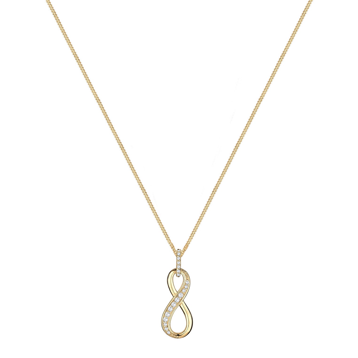 Gold - Elli | Halskette Infinity | Zirkonia (Weiß) | 925 Sterling Silber vergoldet