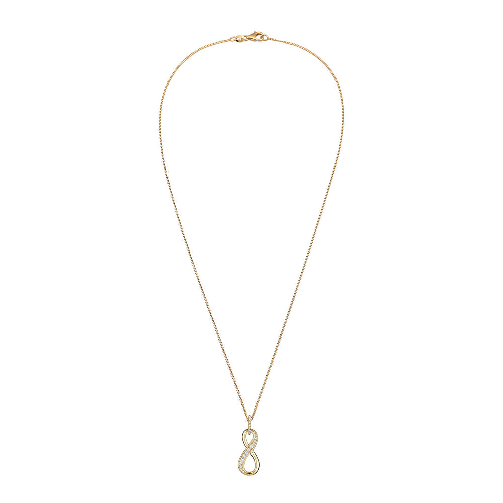 Gold - Elli | Halskette Infinity | Zirkonia (Weiß) | 925 Sterling Silber vergoldet