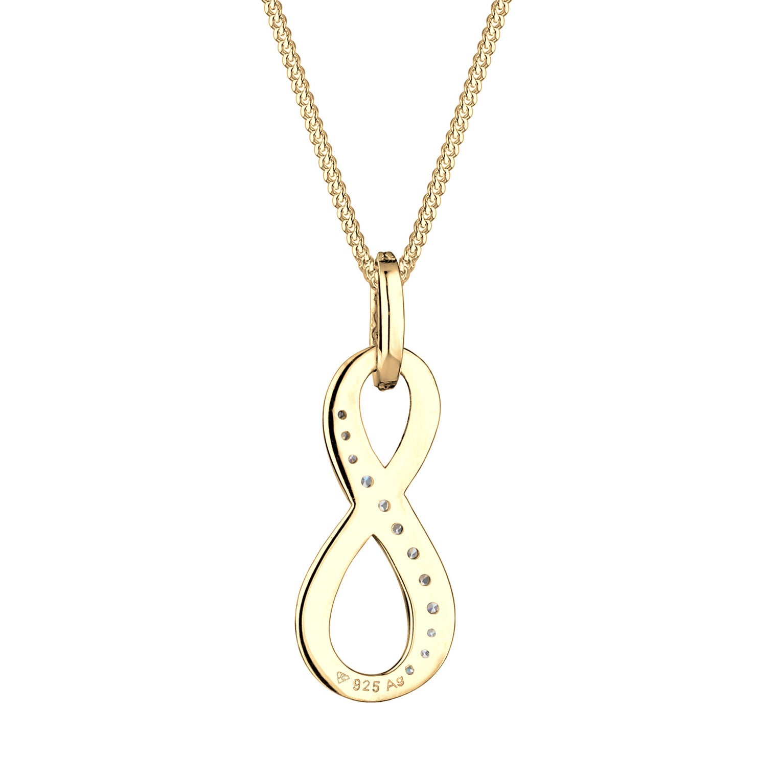 Gold - Elli | Halskette Infinity | Zirkonia (Weiß) | 925 Sterling Silber vergoldet