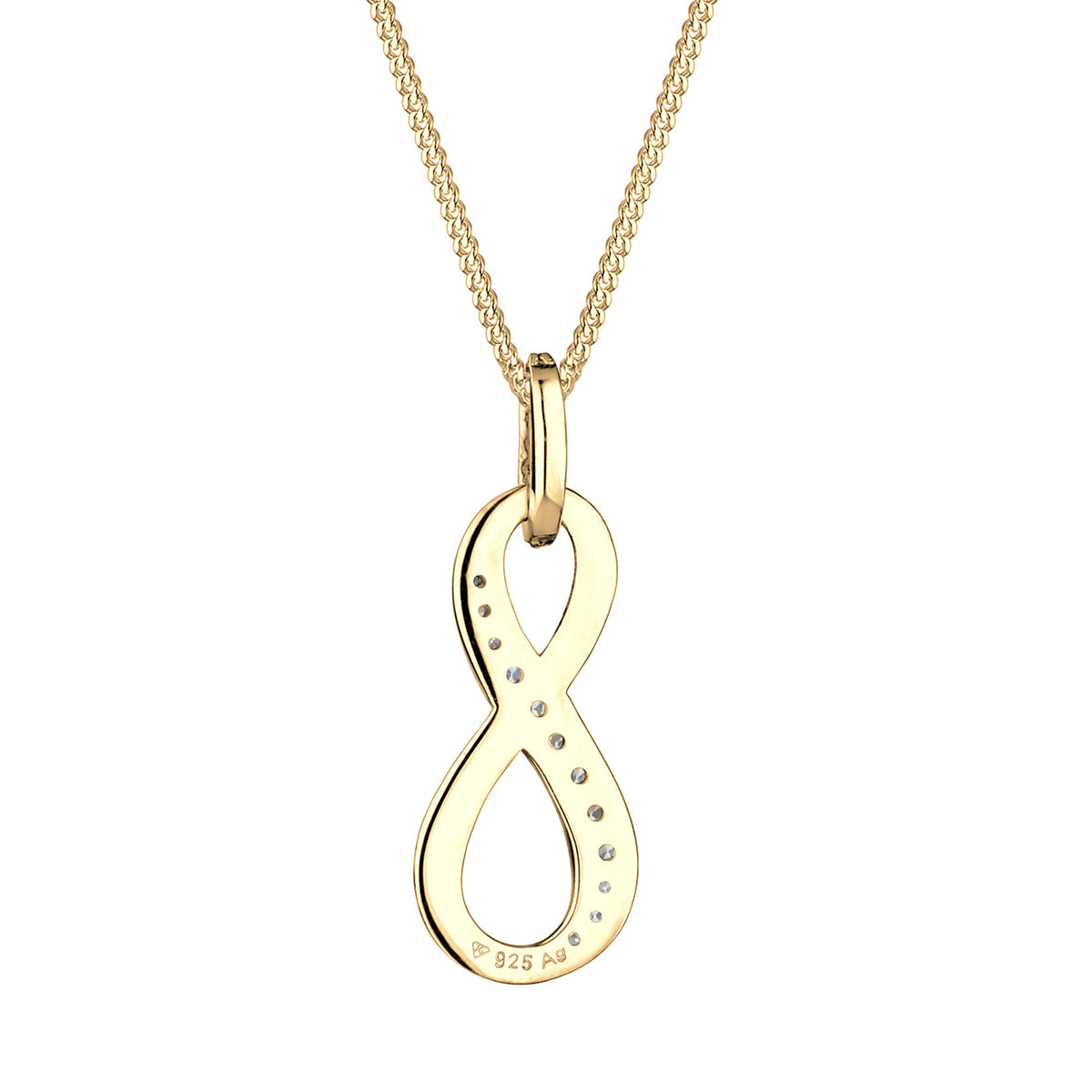 Gold - Elli | Halskette Infinity | Zirkonia (Weiß) | 925 Sterling Silber vergoldet