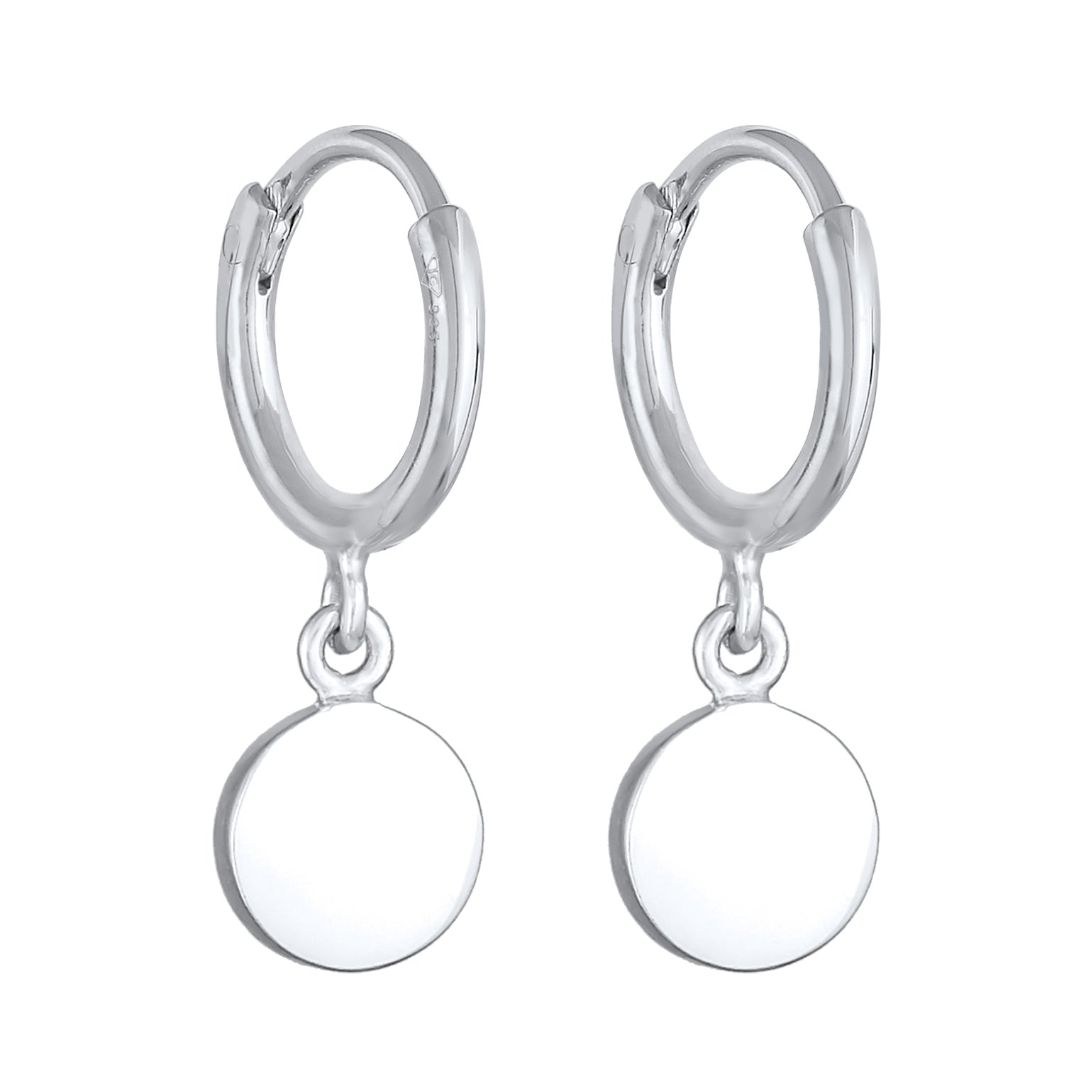 Hellblau - Elli | Creolen Smileing Anhänger | Emaille | 925er Sterling Silber