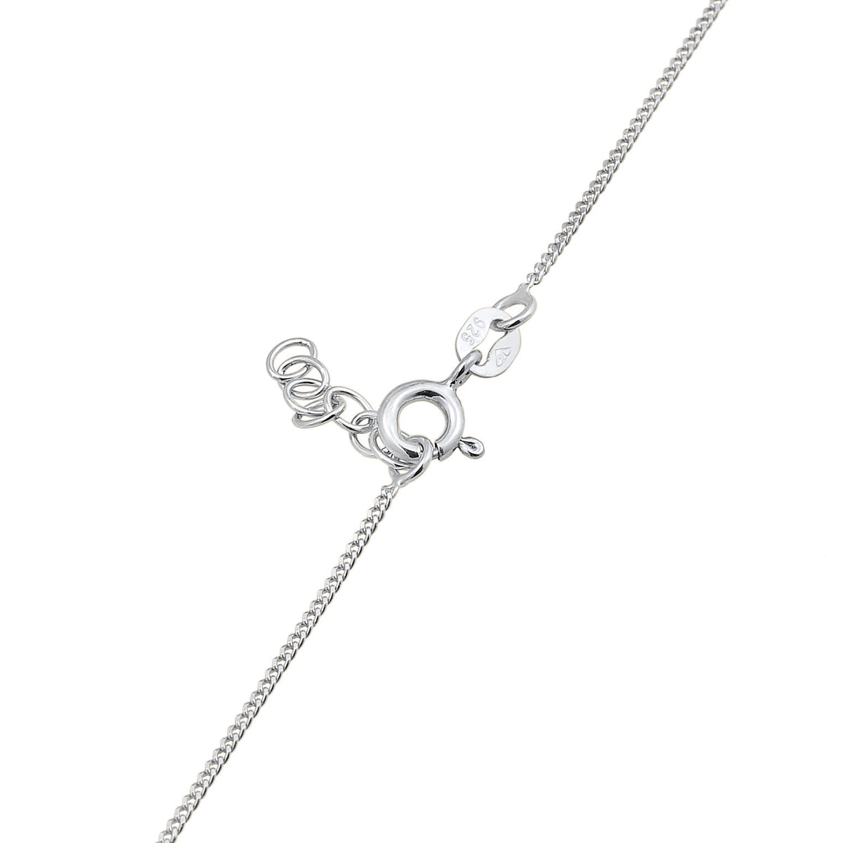 Silber - Elli | Halskette mit Smiling Face Anhänger | Emaille (Orange) | 925er Sterling Silber