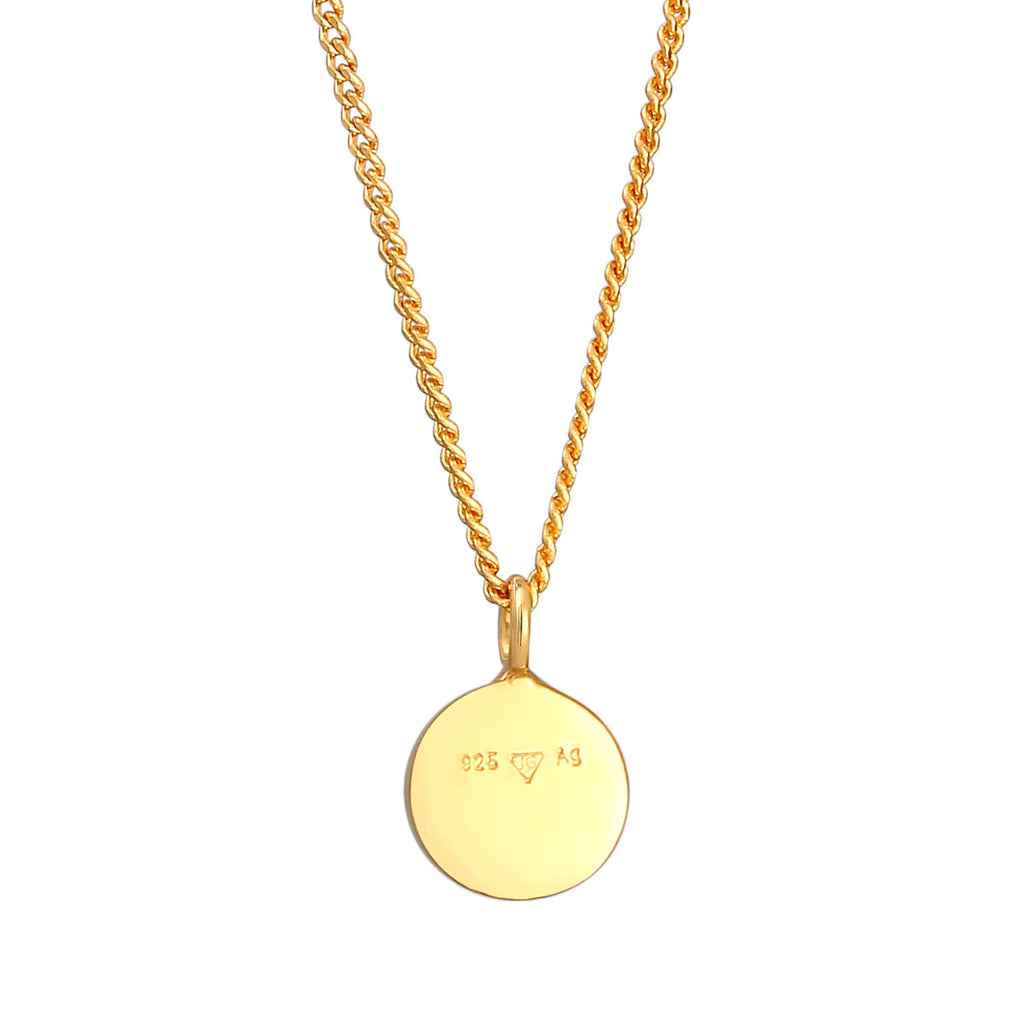 Gold - Elli | Halskette Smiling Anhänger | Emaille | 925er Sterling Silber