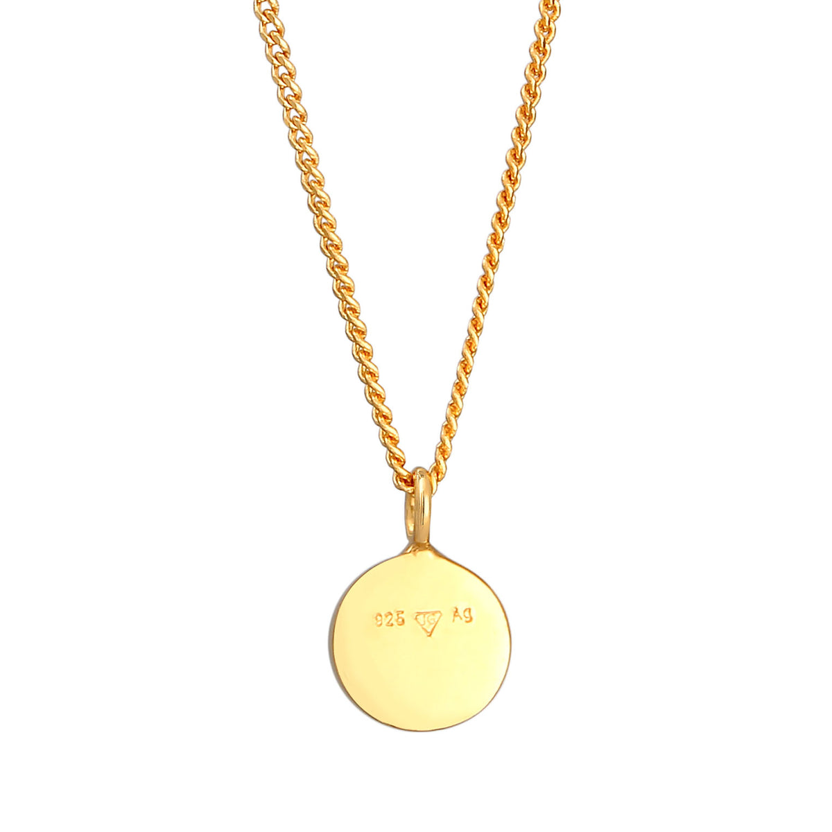 Gold - Elli | Halskette Smiling Anhänger | Emaille | 925er Sterling Silber
