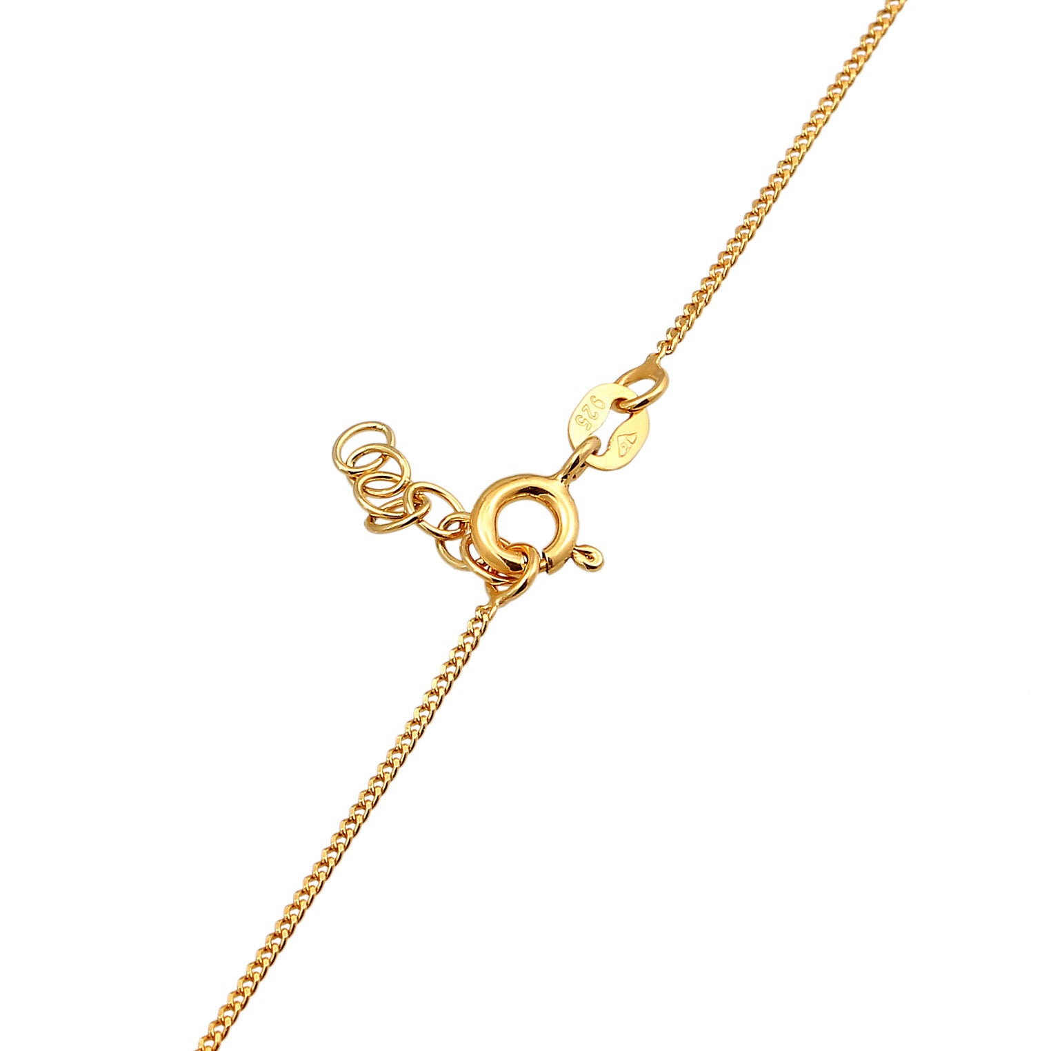 Gold - Elli | Halskette Smiling Anhänger | Emaille | 925er Sterling Silber