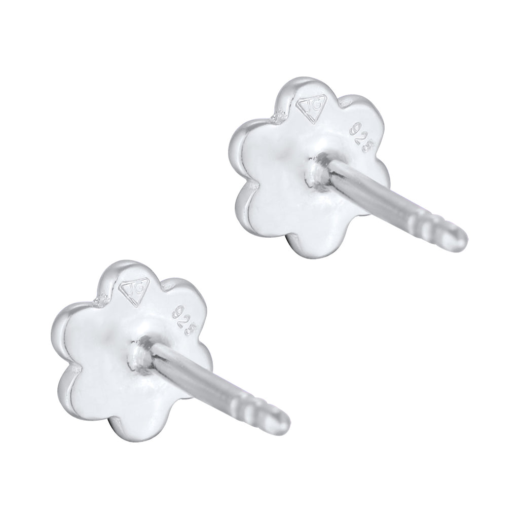 Silber - Elli | Ohrstecker Blume | Kristall (Blau) | 925er Sterling Silber