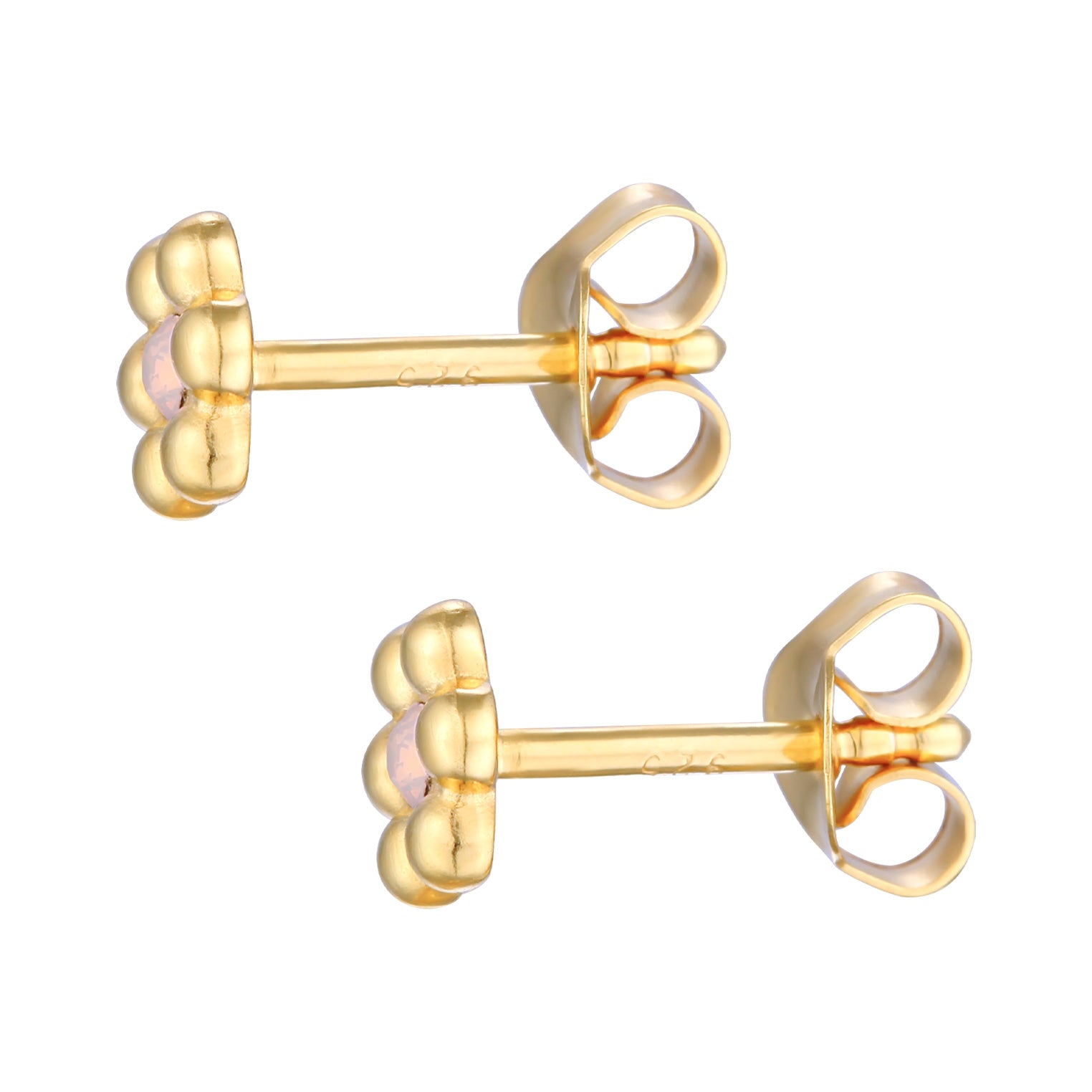 Gold - Elli | Ohrstecker Blume | Kristall (Blau) | 925er Sterling Silber