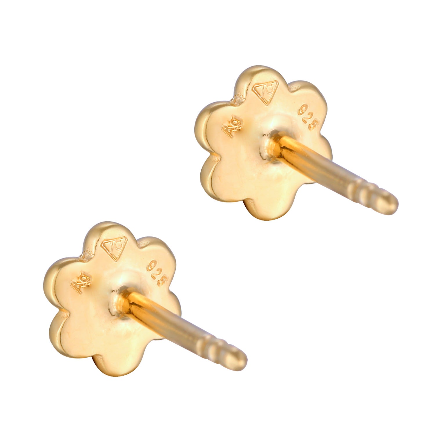 Gold - Elli | Ohrstecker Blume | Kristall (Blau) | 925er Sterling Silber