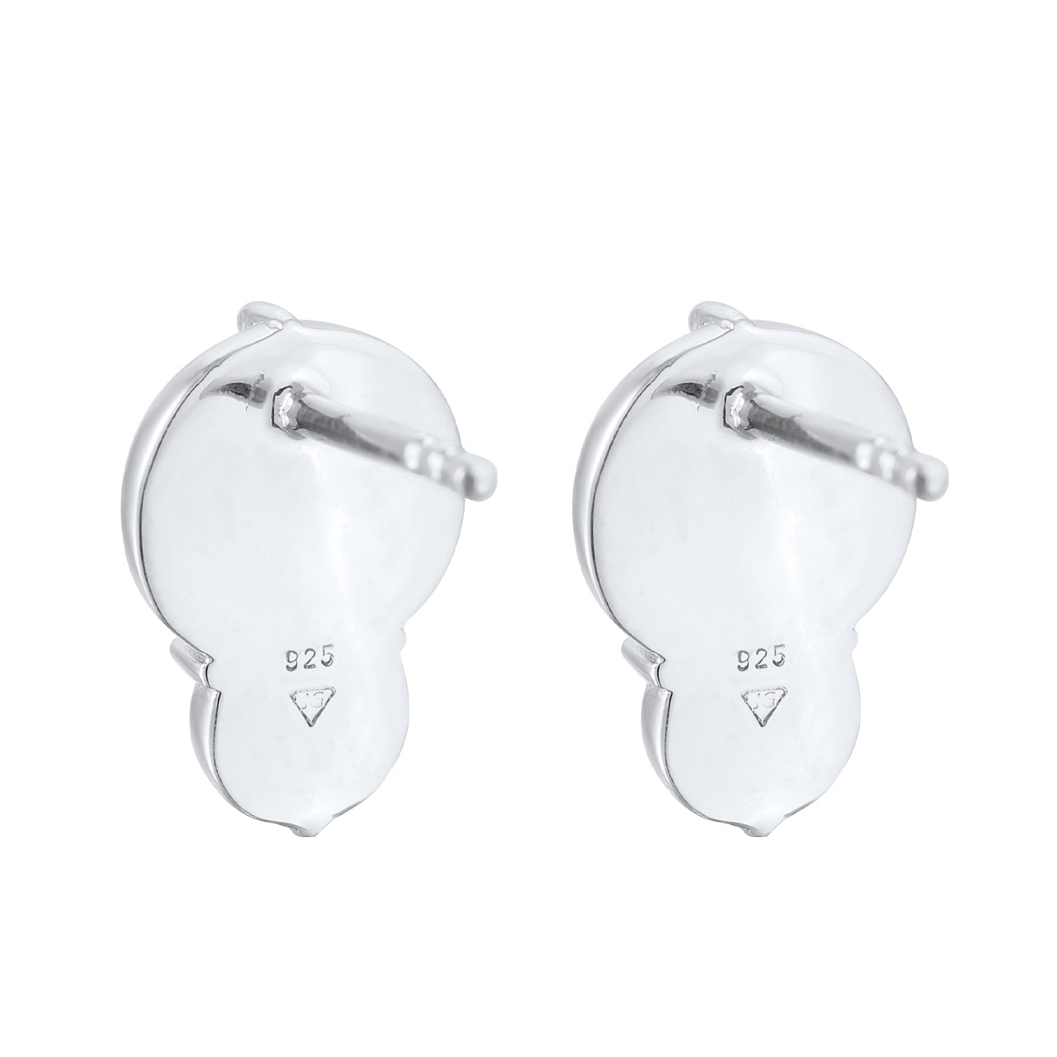 Silber - Elli | Ohrstecker Rund | Mit Kristallen von Swarovski® (Weiß) | 925er Sterling Silber