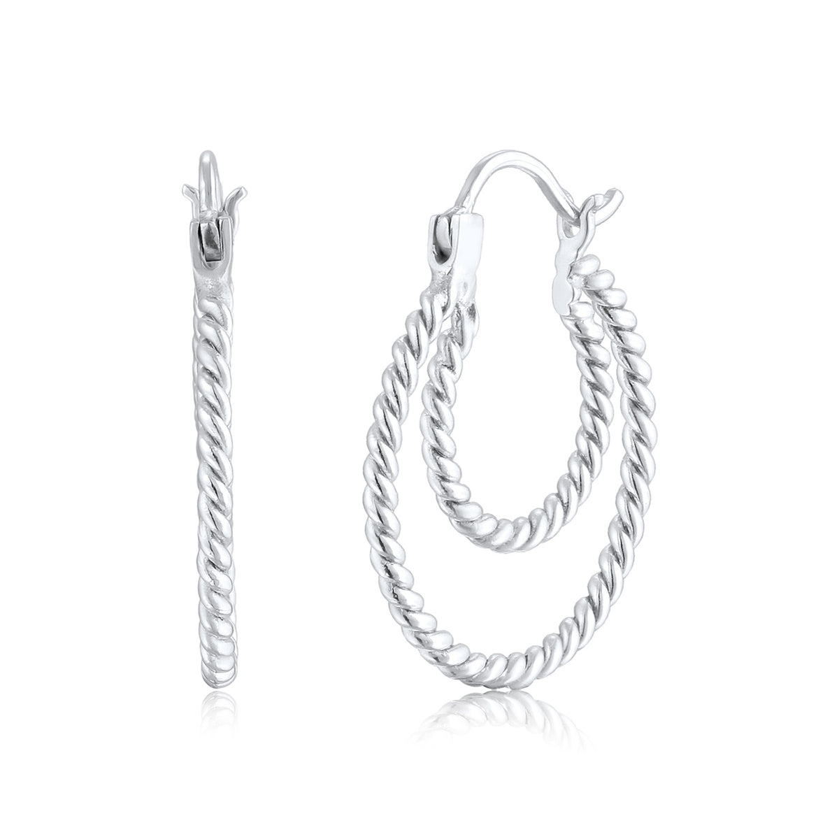Silber - Elli | Creolen Twisted | 925er Sterling Silber
