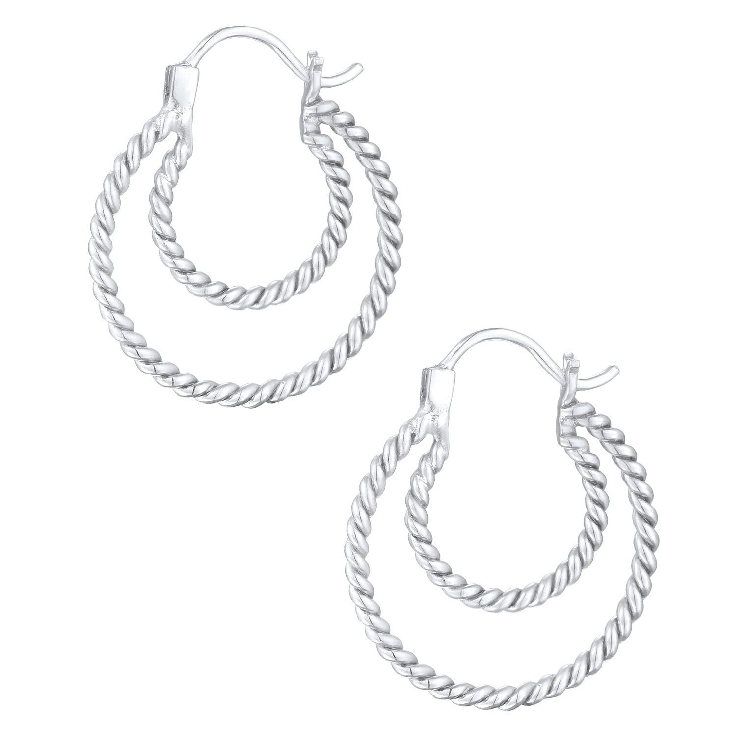 Silber - Elli | Creolen Twisted | 925er Sterling Silber