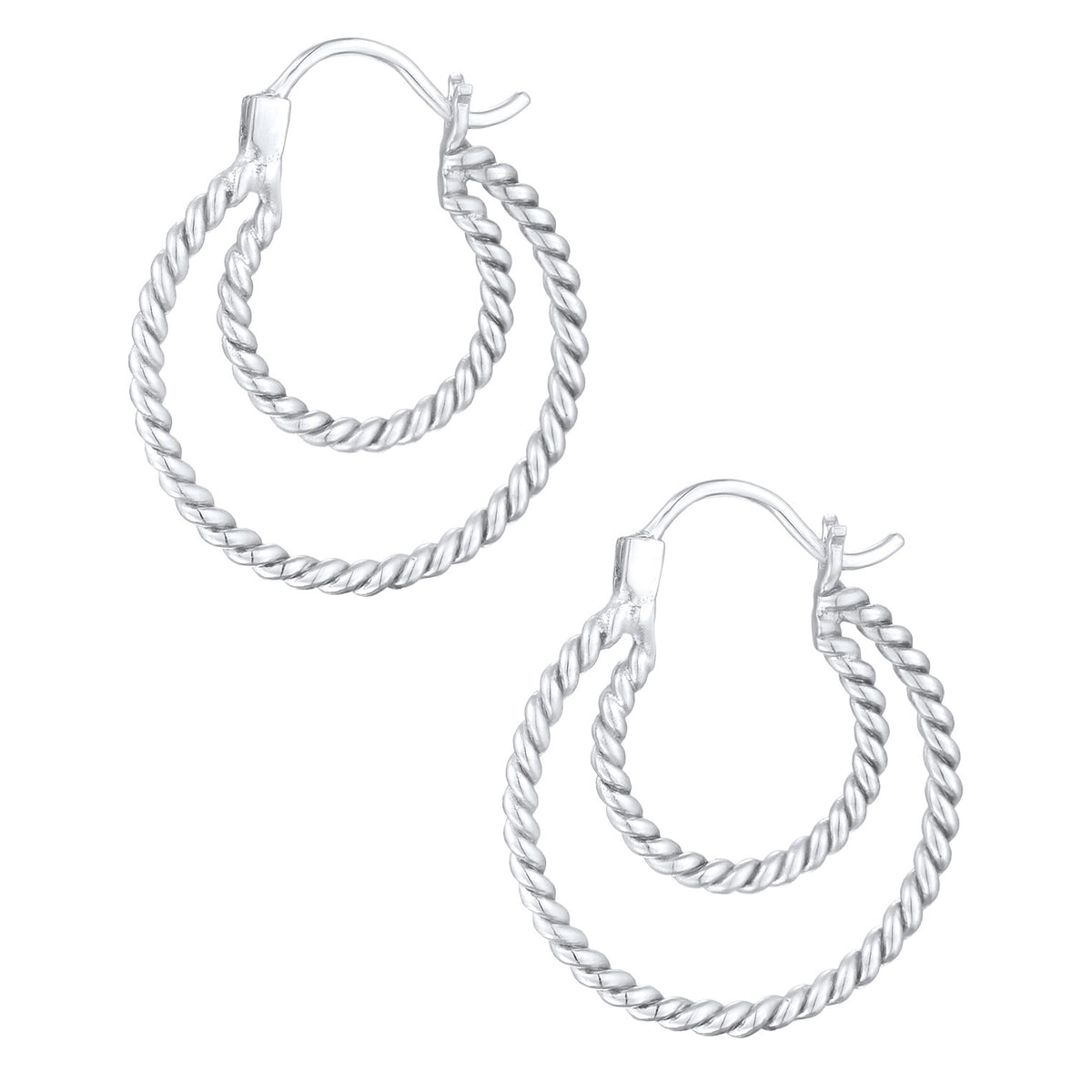 Silber - Elli | Creolen Twisted | 925er Sterling Silber