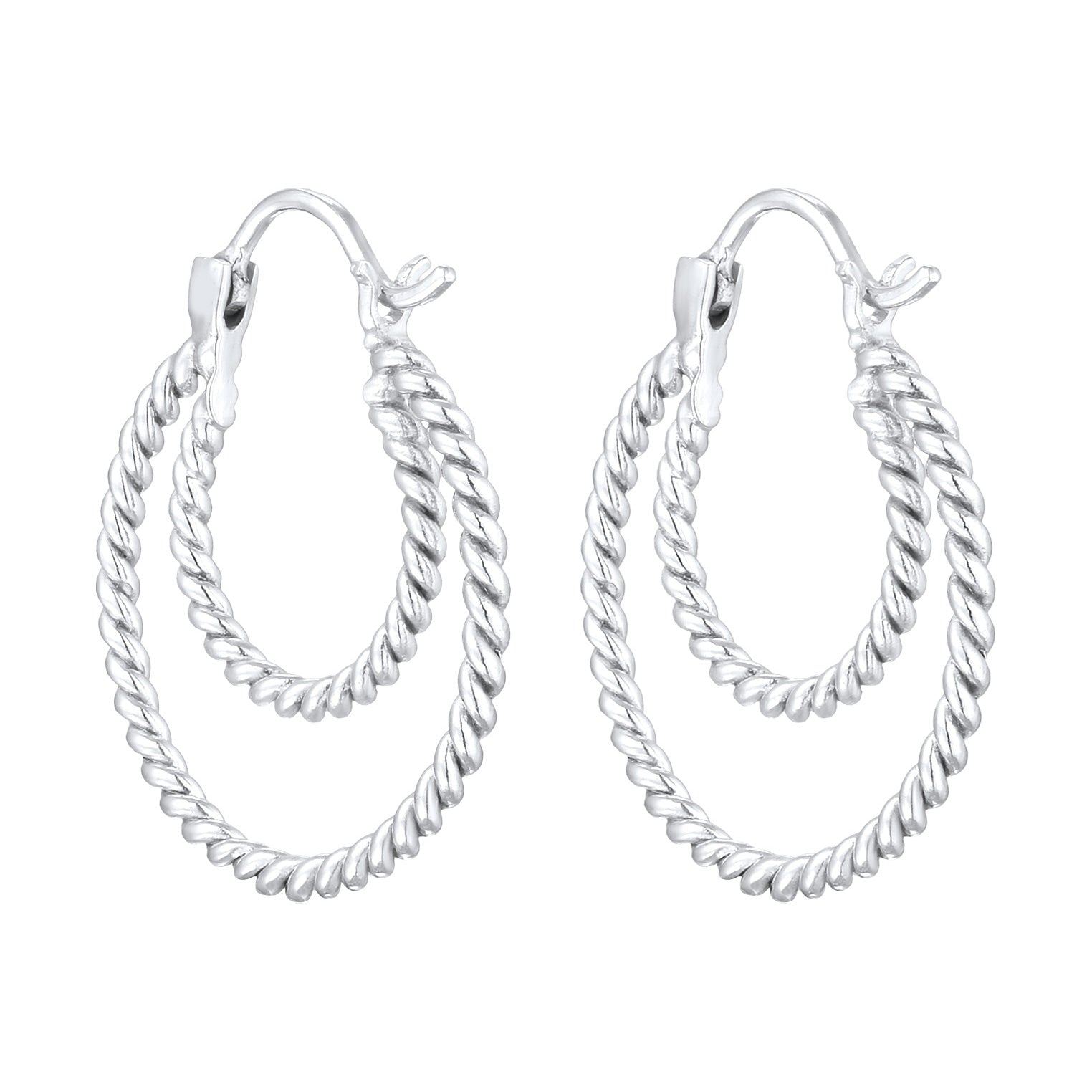 Silber - Elli | Creolen Twisted | 925er Sterling Silber