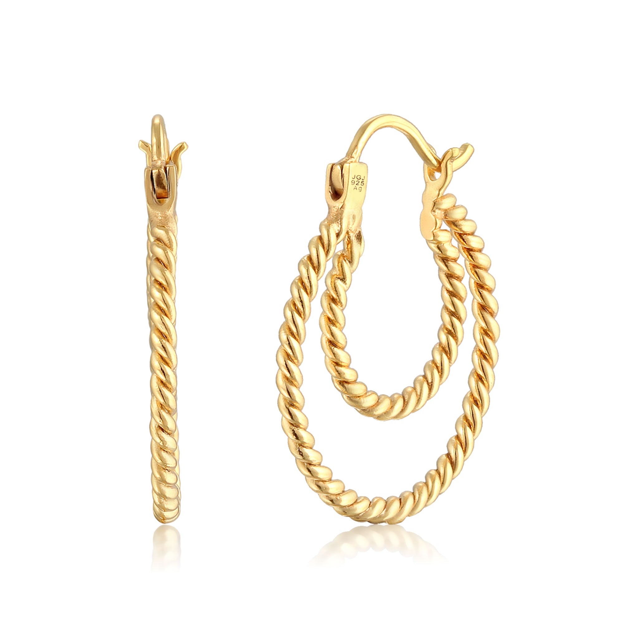 Gold - Elli | Creolen Twisted | 925er Sterling Silber