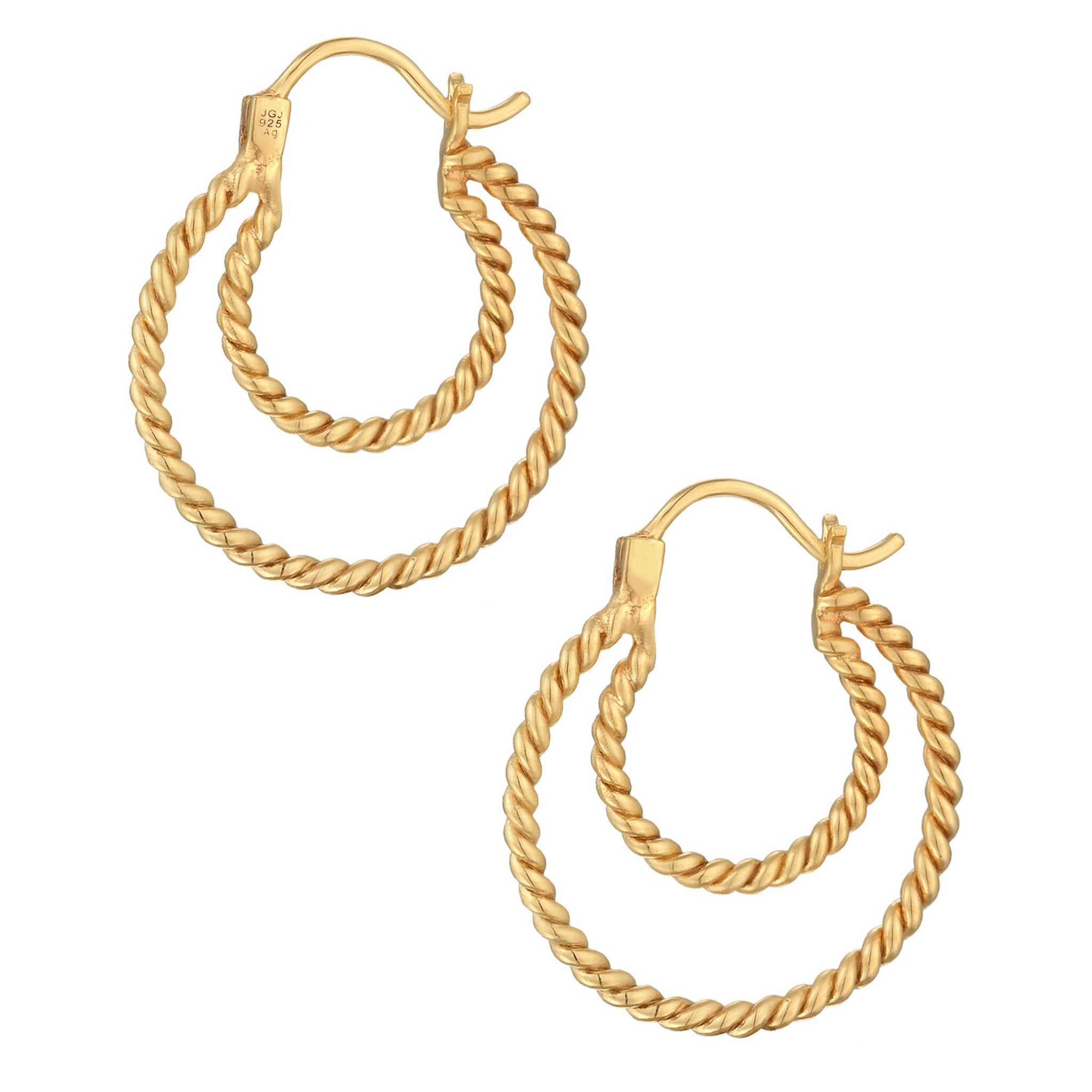 Gold - Elli | Creolen Twisted | 925er Sterling Silber