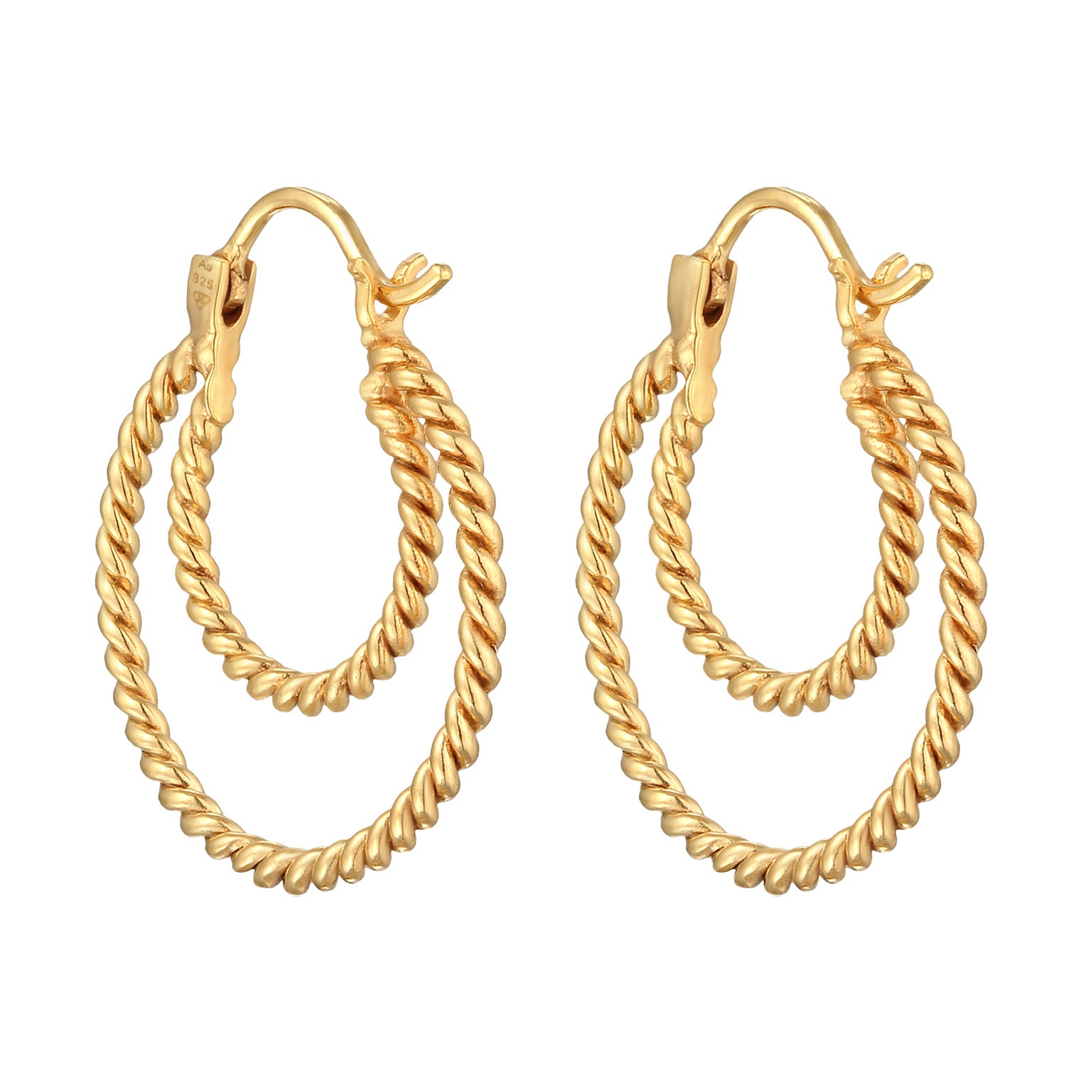 Gold - Elli | Creolen Twisted | 925er Sterling Silber