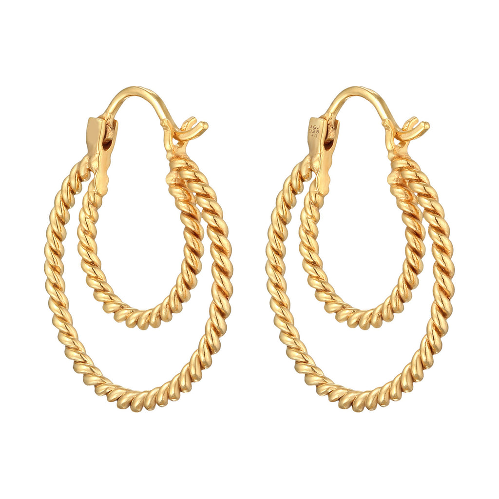 Gold - Elli | Creolen Twisted | 925er Sterling Silber