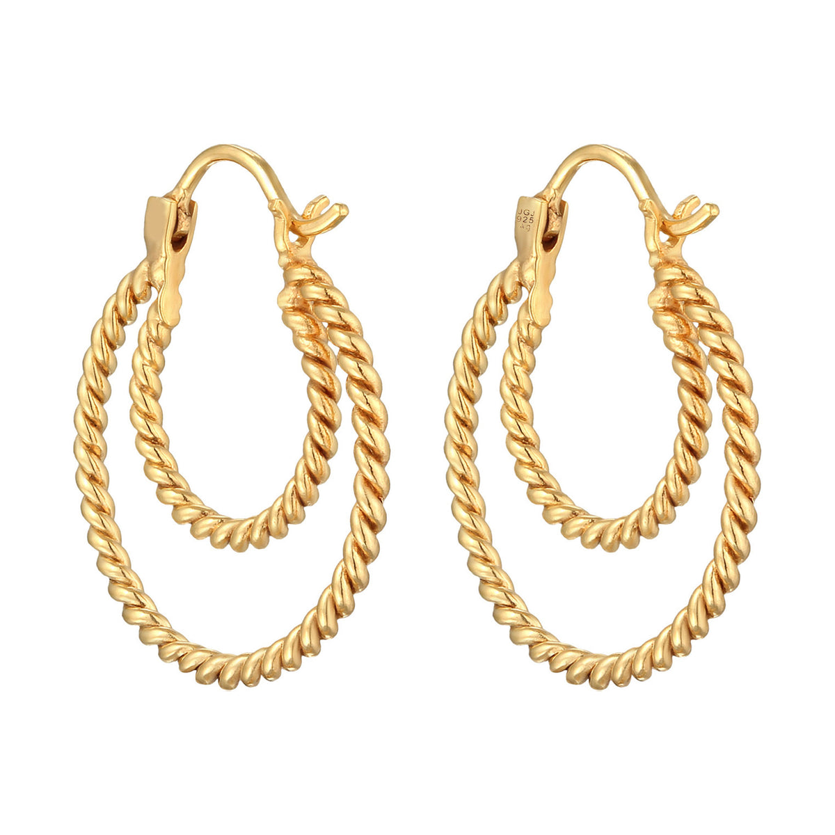 Gold - Elli | Creolen Twisted | 925er Sterling Silber