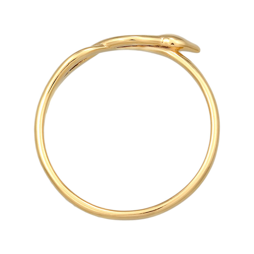 Gold - Elli PREMIUM | Ring Infinity Schlange | 375er Gelbgold
