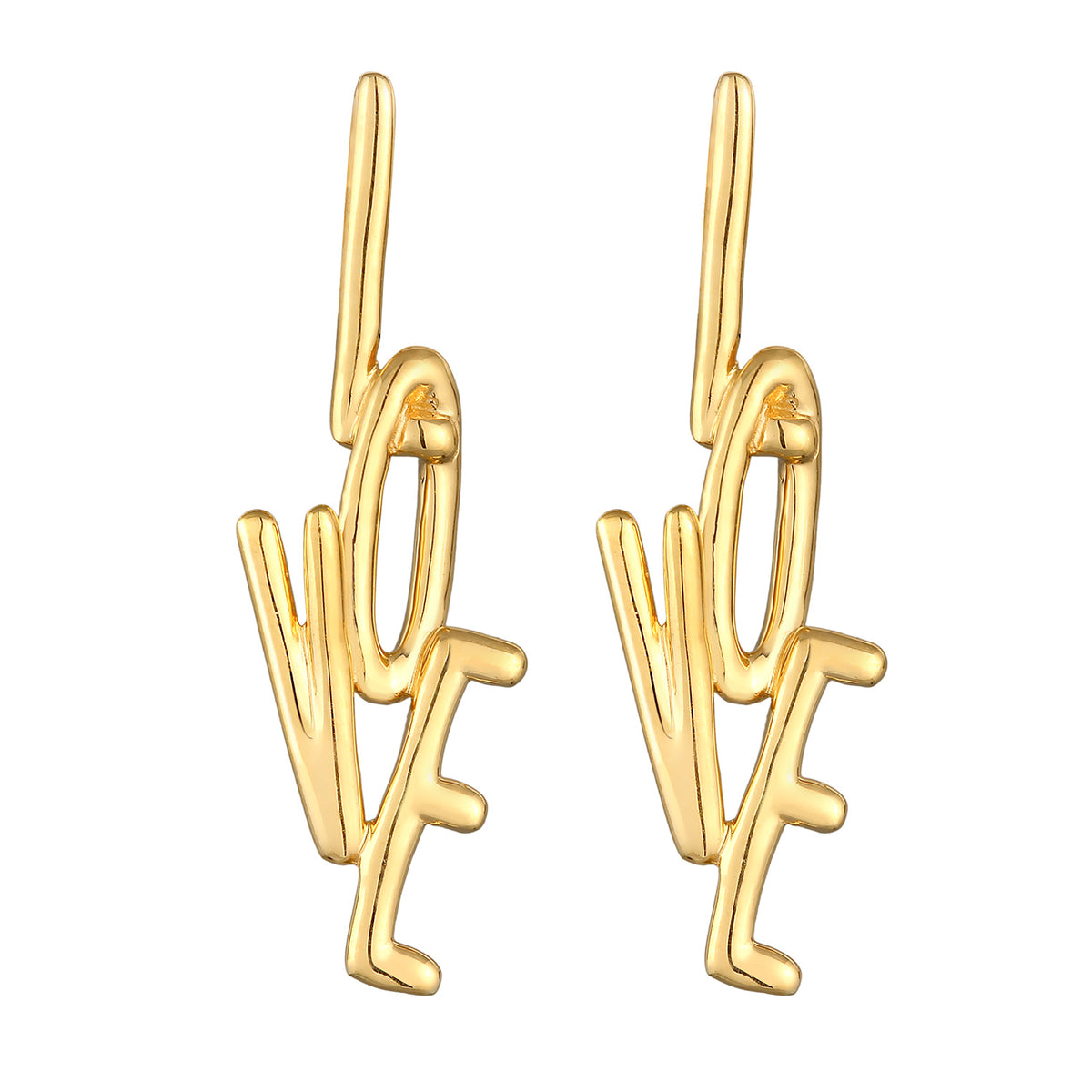 Gold - Elli | Ohrstecker Love | 925er Sterling Silber