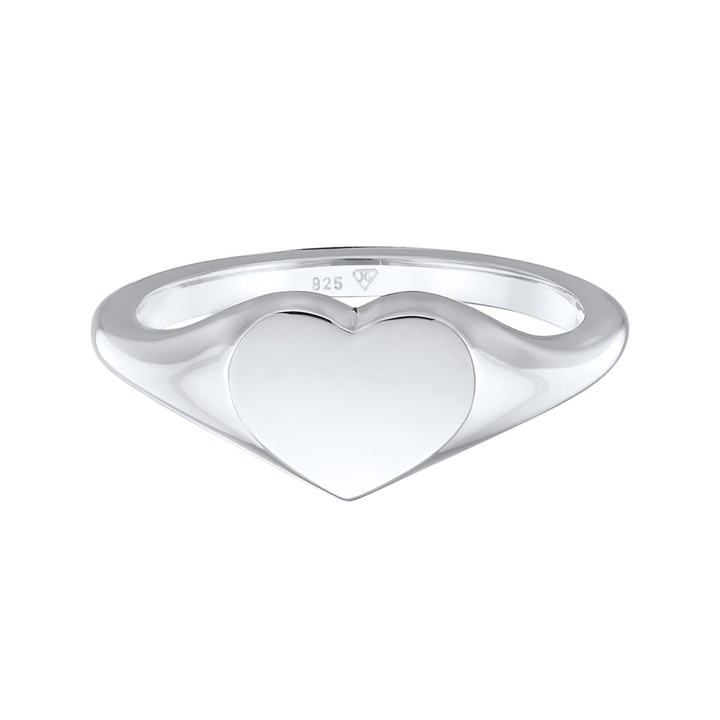 Silber - Elli | Siegelring Herz | 925er Sterling Silber