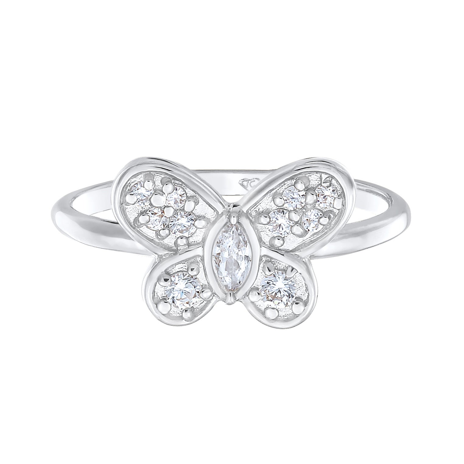 Silber - Elli | Ring Schmetterling | Zirkonia (Weiß) | 925er Sterling Silber