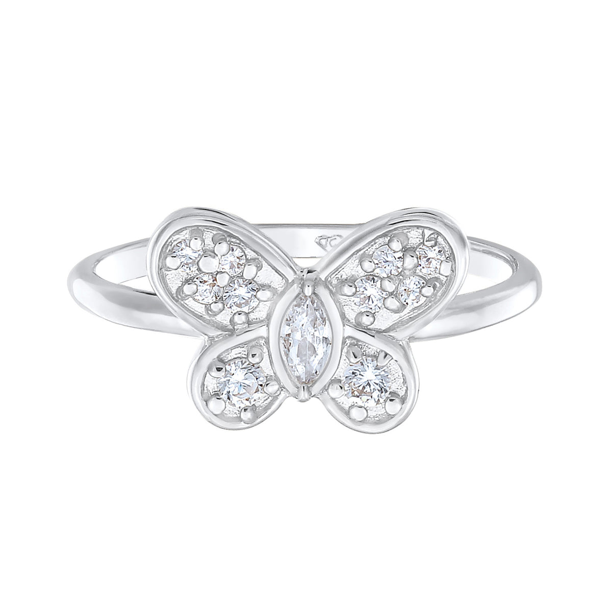 Silber - Elli | Ring Schmetterling | Zirkonia (Weiß) | 925er Sterling Silber