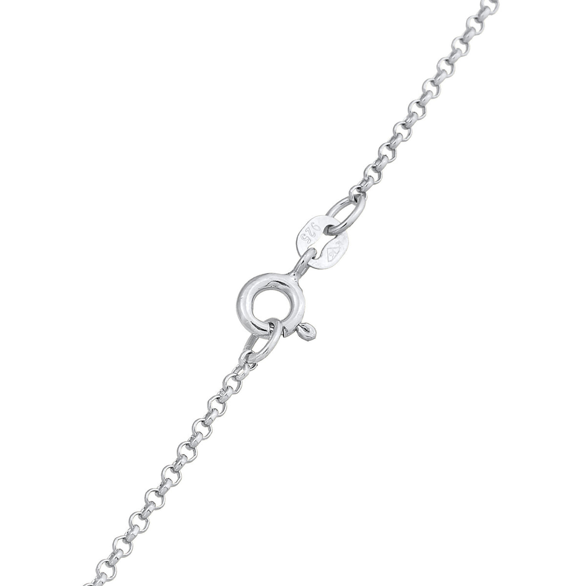 Silber - Elli | Halskette Blumen Anhänger | Kristalle (Blau) | 925er Sterling Silber
