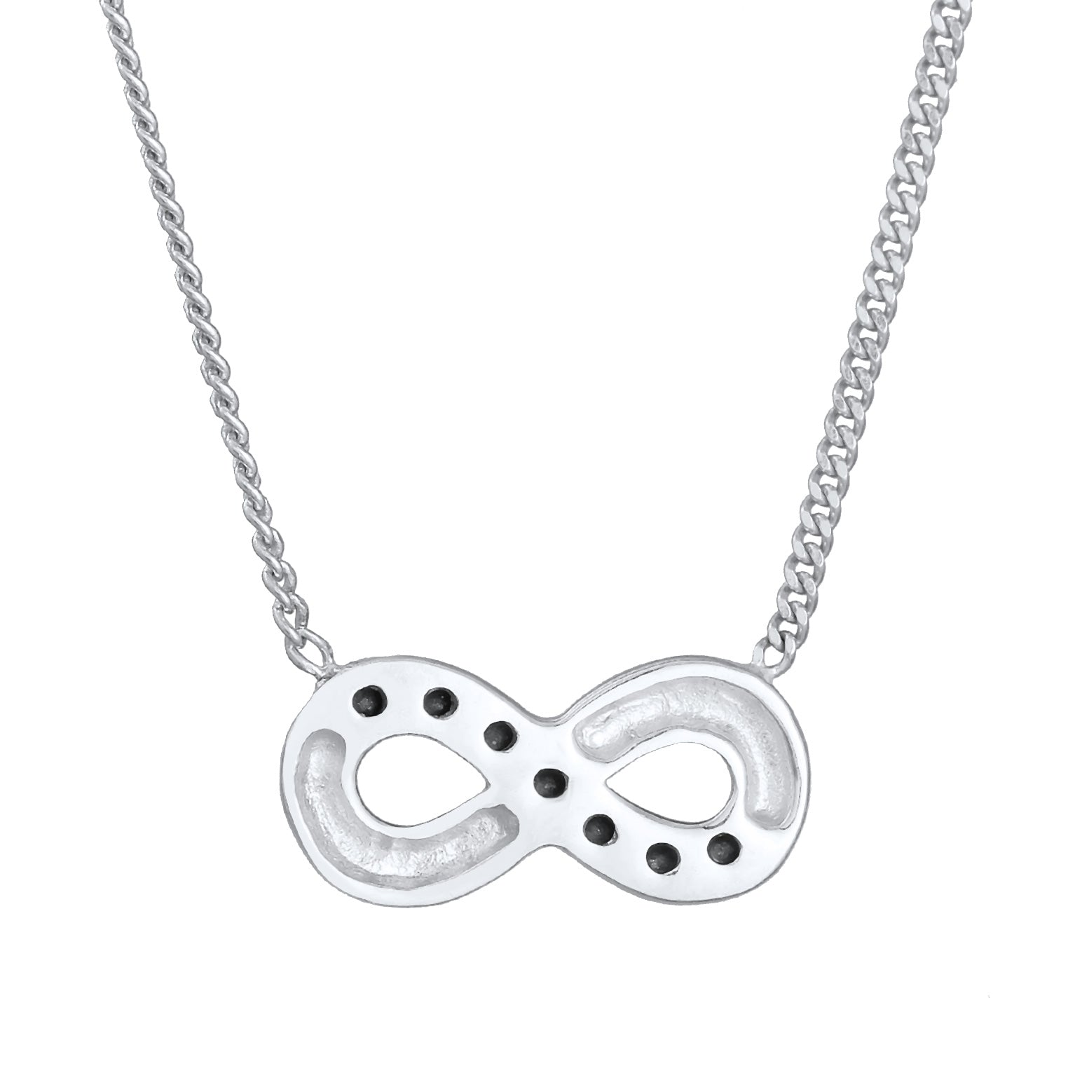 Silber - Elli | Halskette Infinity Anhänger | Mit Kristallen von Swarovski® (Weiß) | 925er Sterling Silber