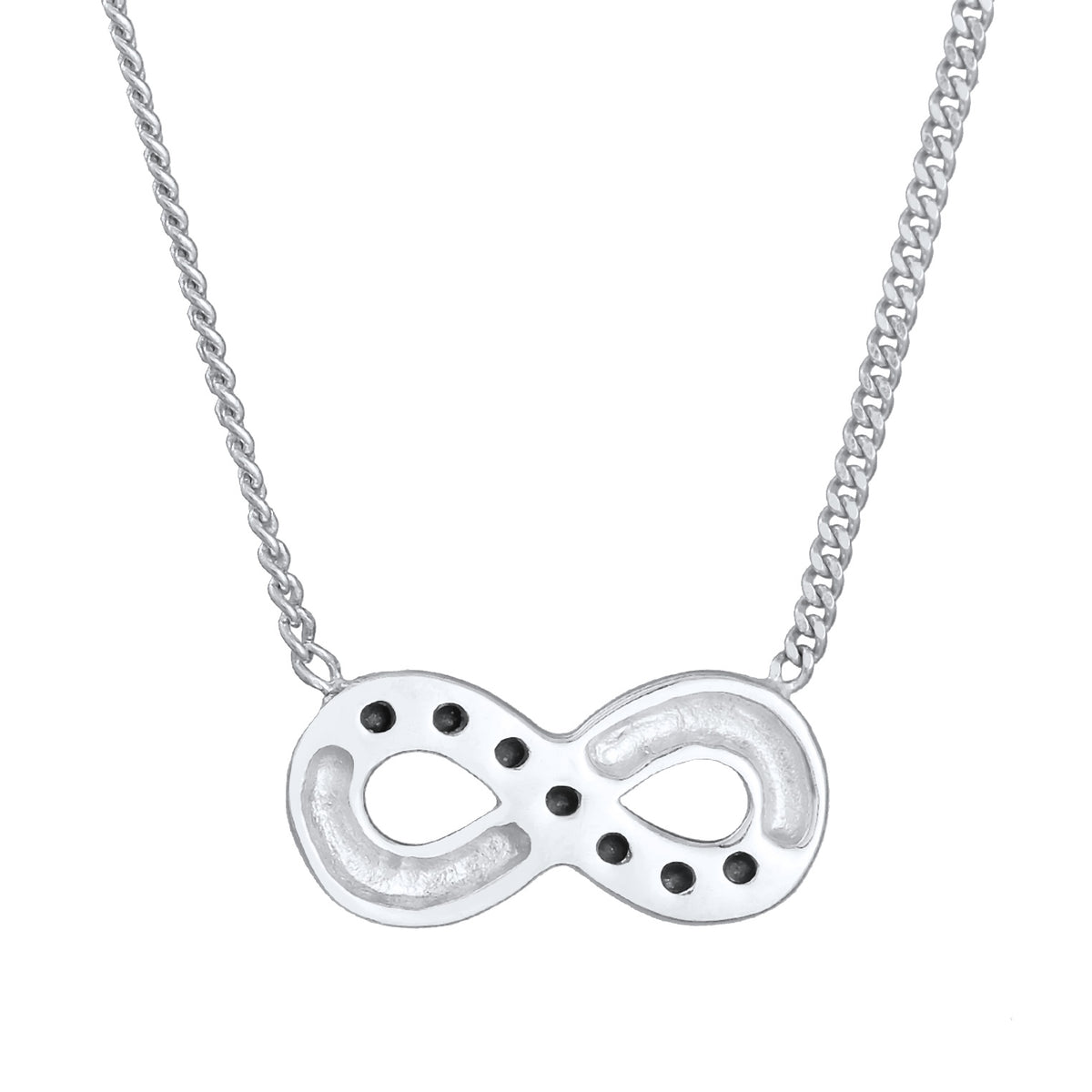 Silber - Elli | Halskette Infinity Anhänger | Mit Kristallen von Swarovski® (Weiß) | 925er Sterling Silber