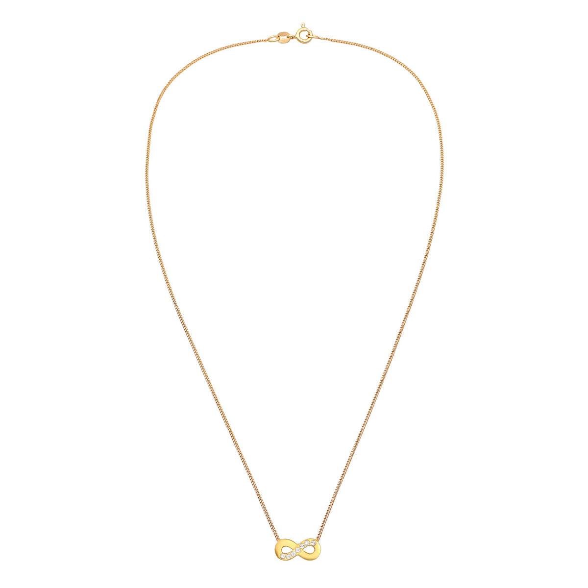 Gold - Elli | Halskette Infinity Anhänger | Mit Kristallen von Swarovski® (Weiß) | 925er Sterling Silber