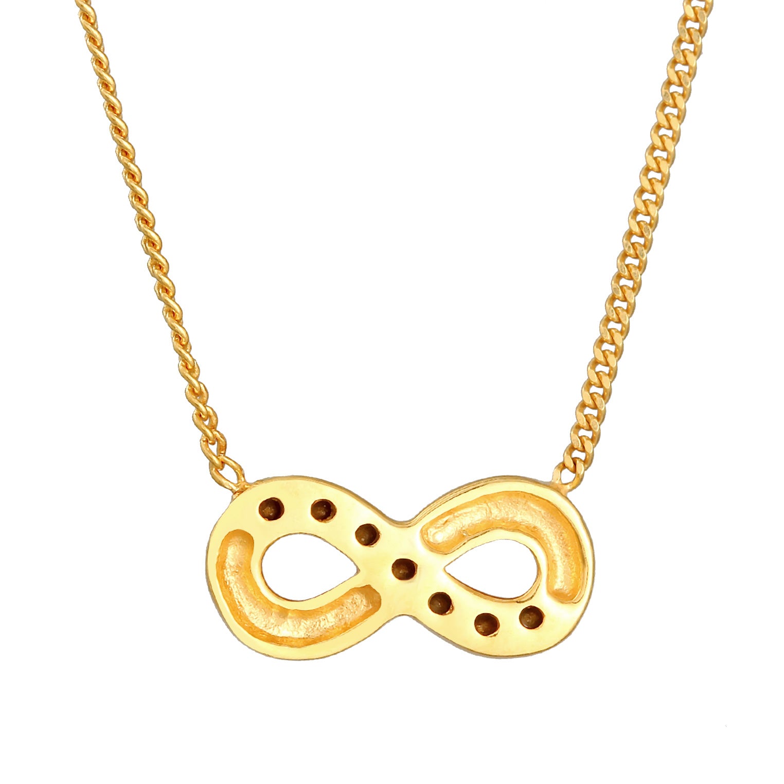 Gold - Elli | Halskette Infinity Anhänger | Mit Kristallen von Swarovski® (Weiß) | 925er Sterling Silber