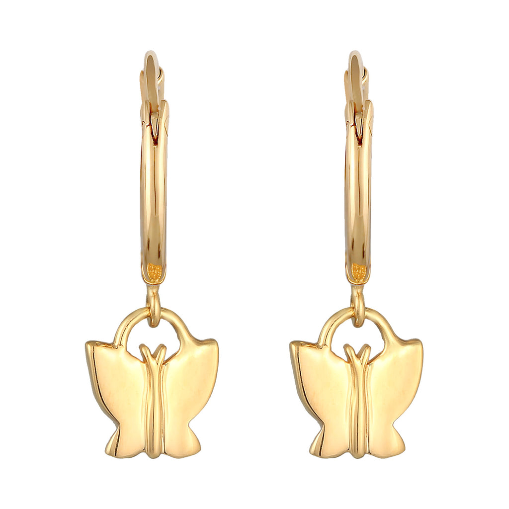 Gold - Elli | Ohrhänger Schmetterling | 925er Sterling Silber Vergoldet