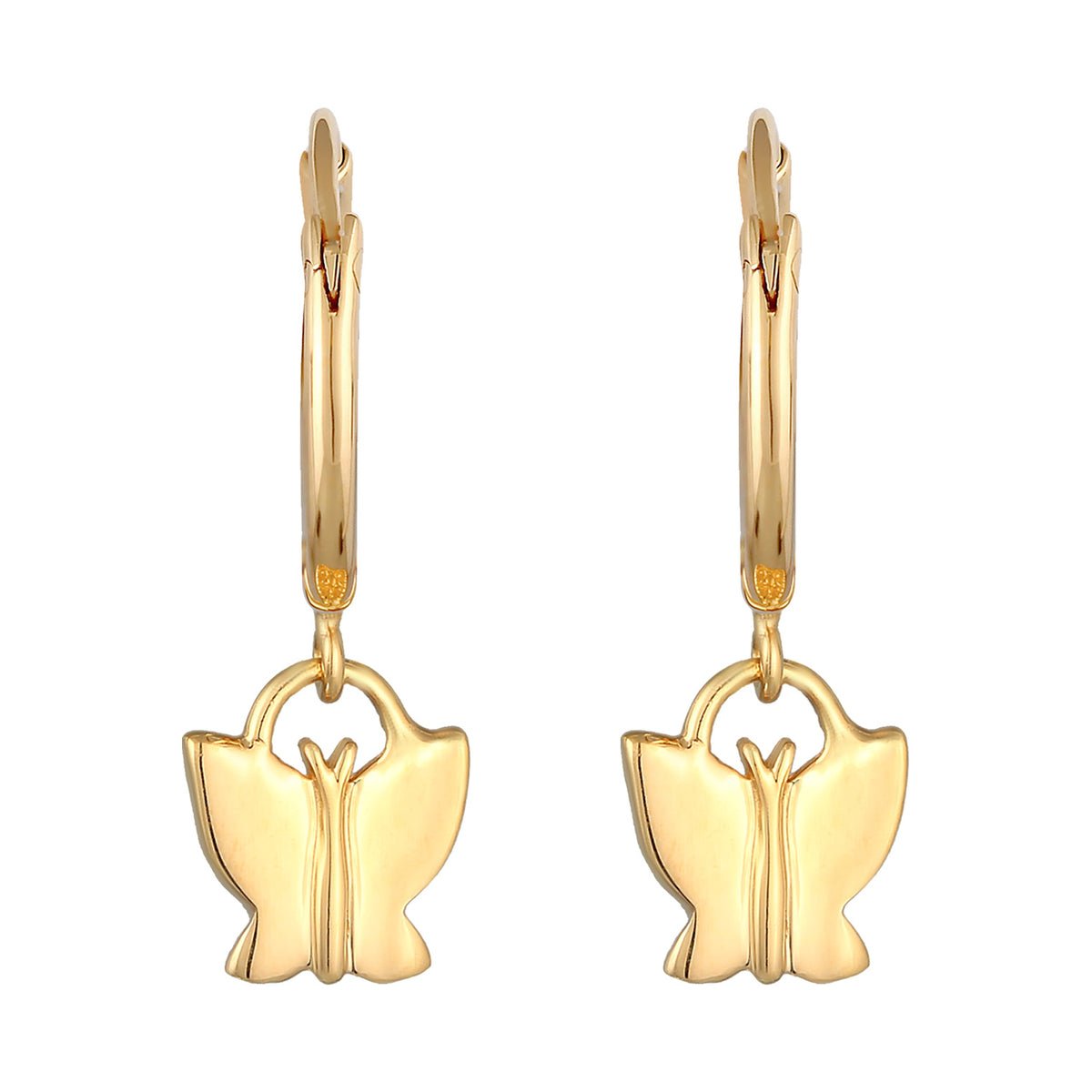 Gold - Elli | Ohrhänger Schmetterling | 925er Sterling Silber Vergoldet