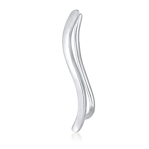 Silber - Elli | Earclimber Geschwungen | 925er Sterling Silber