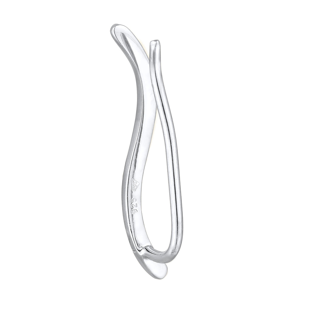 Silber - Elli | Earclimber Geschwungen | 925er Sterling Silber