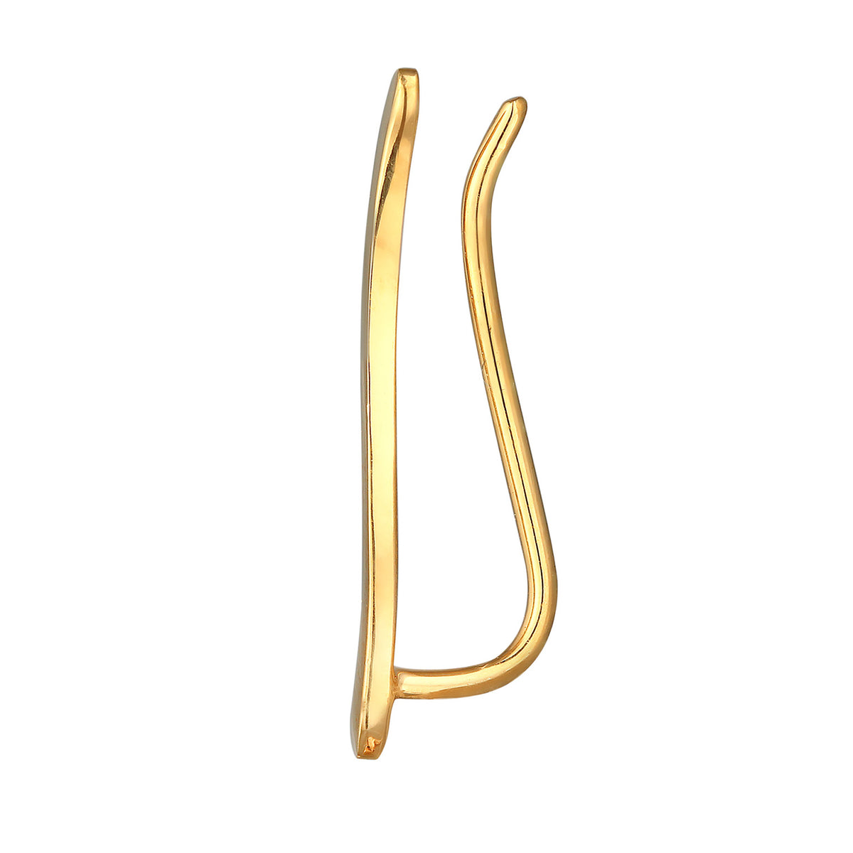 Gold - Elli | Earclimber Geschwungen | 925er Sterling Silber vergoldet