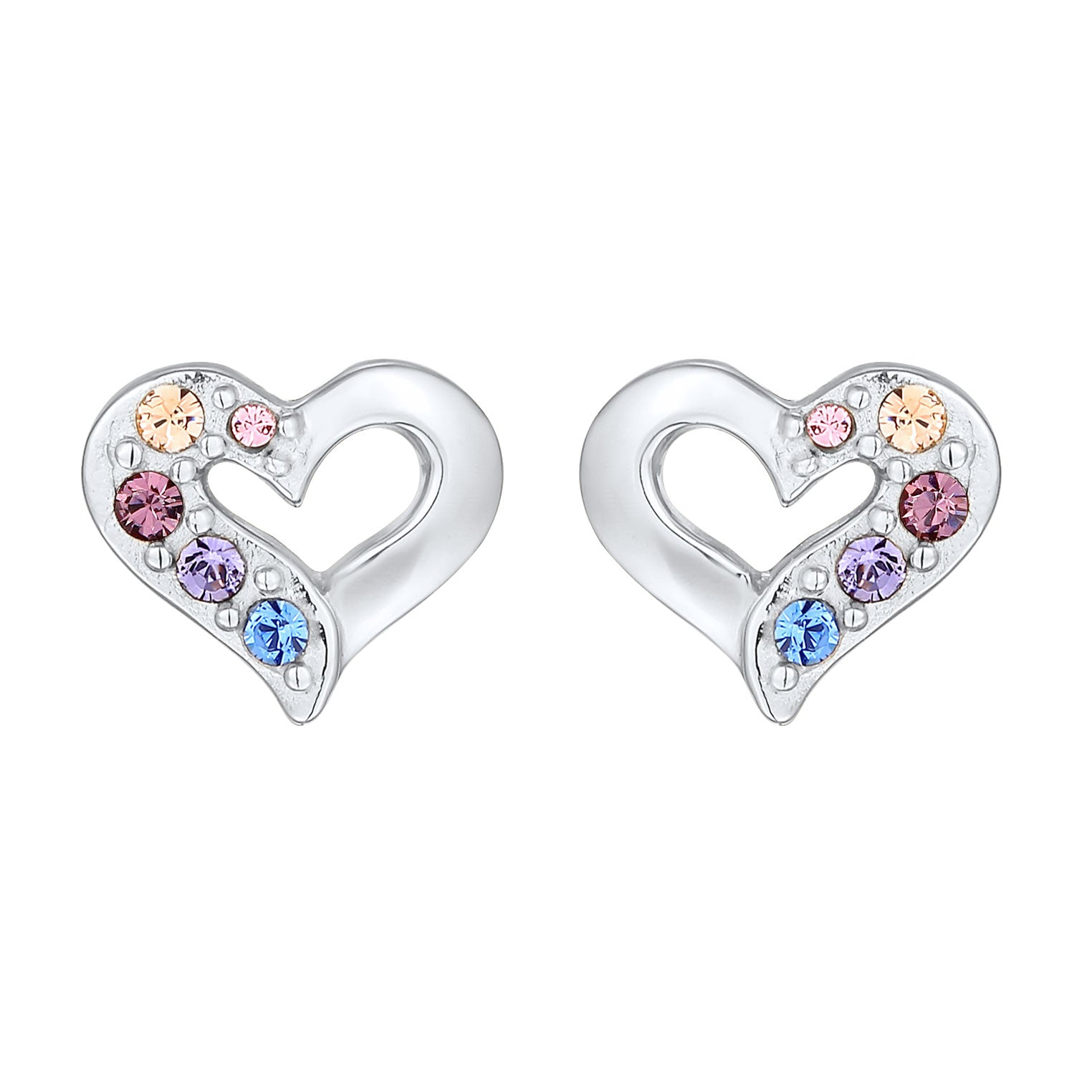 Ohrstecker Herz | Kristalle (Bunt) – Elli Jewelry