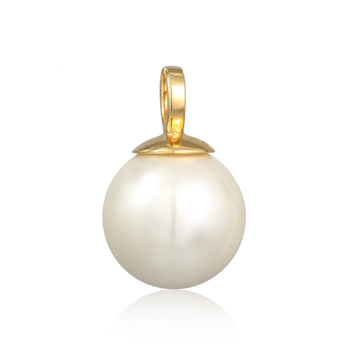 Gold - Nenalina | Anhänger Klassisch | Muschelkernperle | 925er Sterling Silber vergoldet