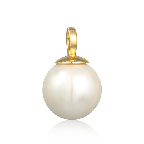 Gold - Nenalina | Anhänger Klassisch | Muschelkernperle | 925er Sterling Silber vergoldet