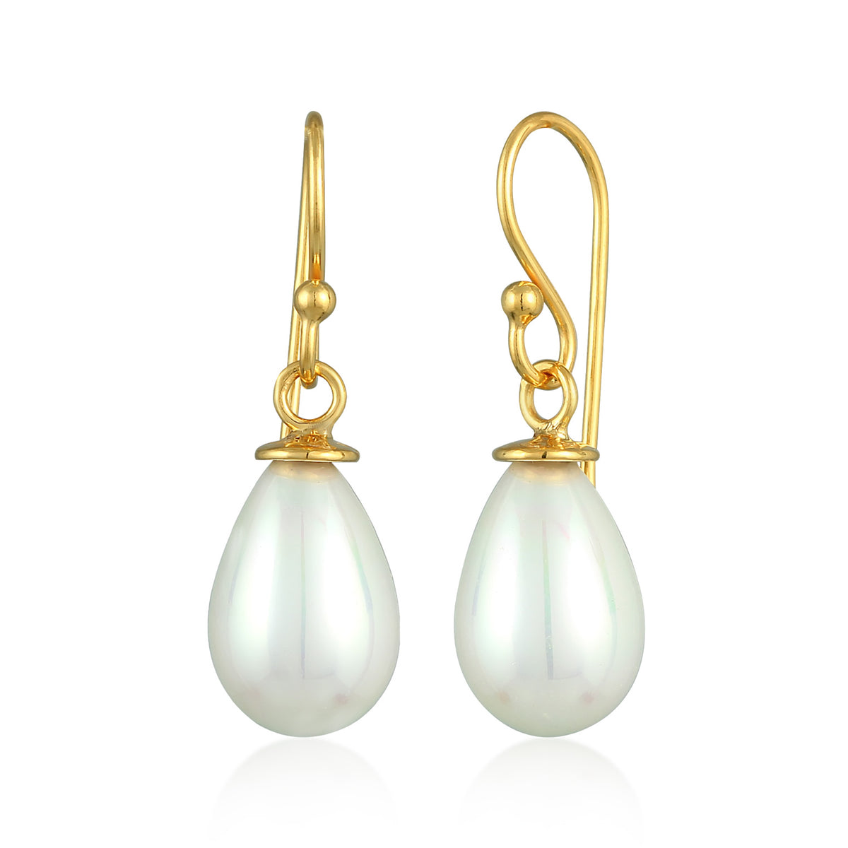 Gold - Nenalina | Ohrhänger | Perle | 925er Sterling Silber vergoldet
