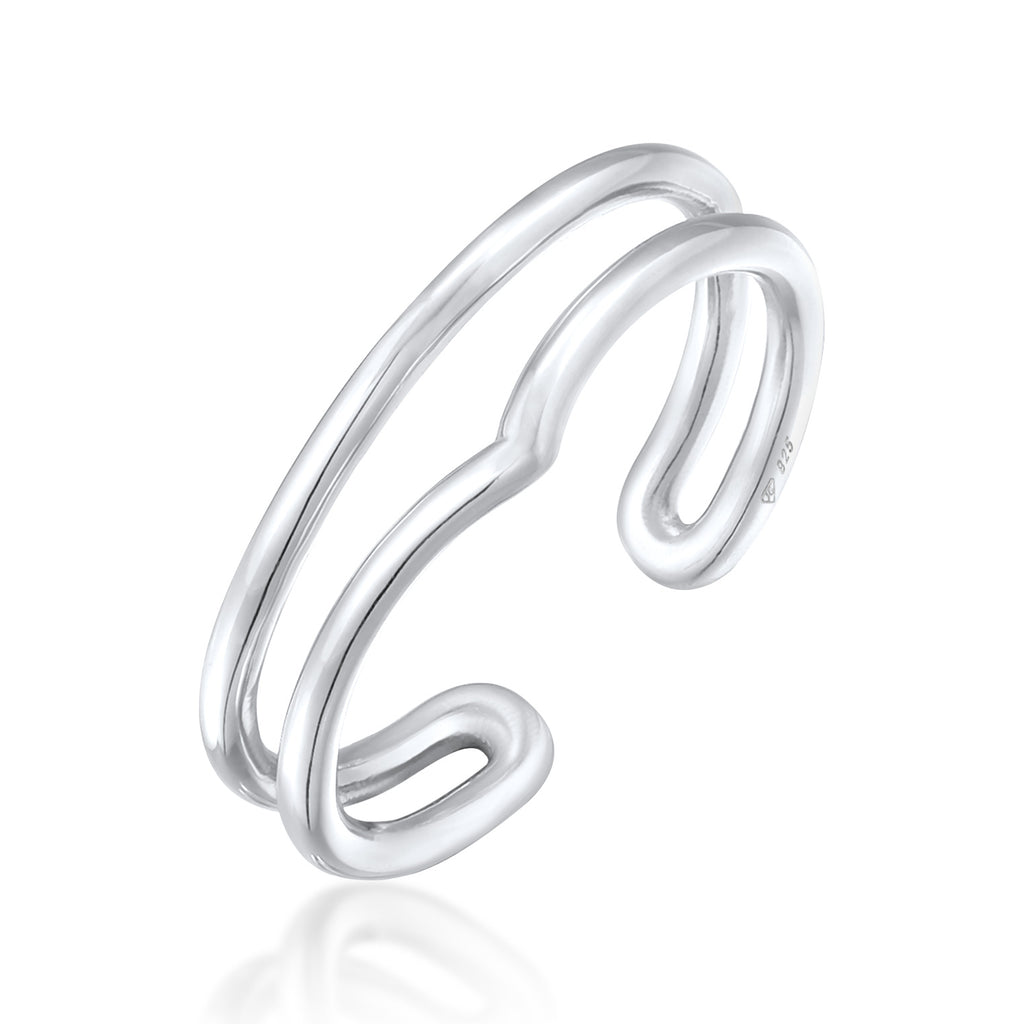 Silber - Elli | Ring Offen Geo | 925er Sterling Silber