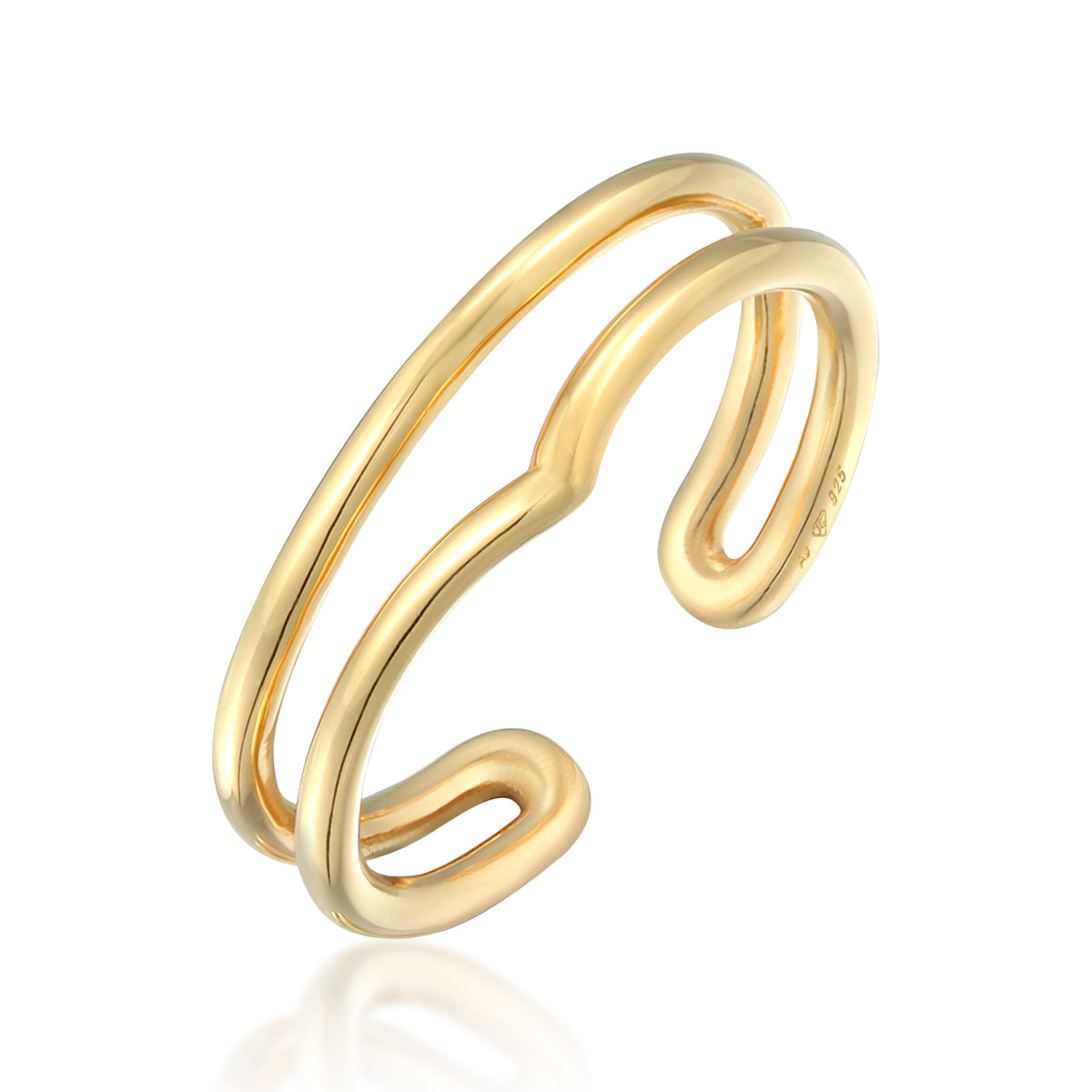 Gold - Elli | Ring Offen Geo | 925er Sterling Silber vergoldet