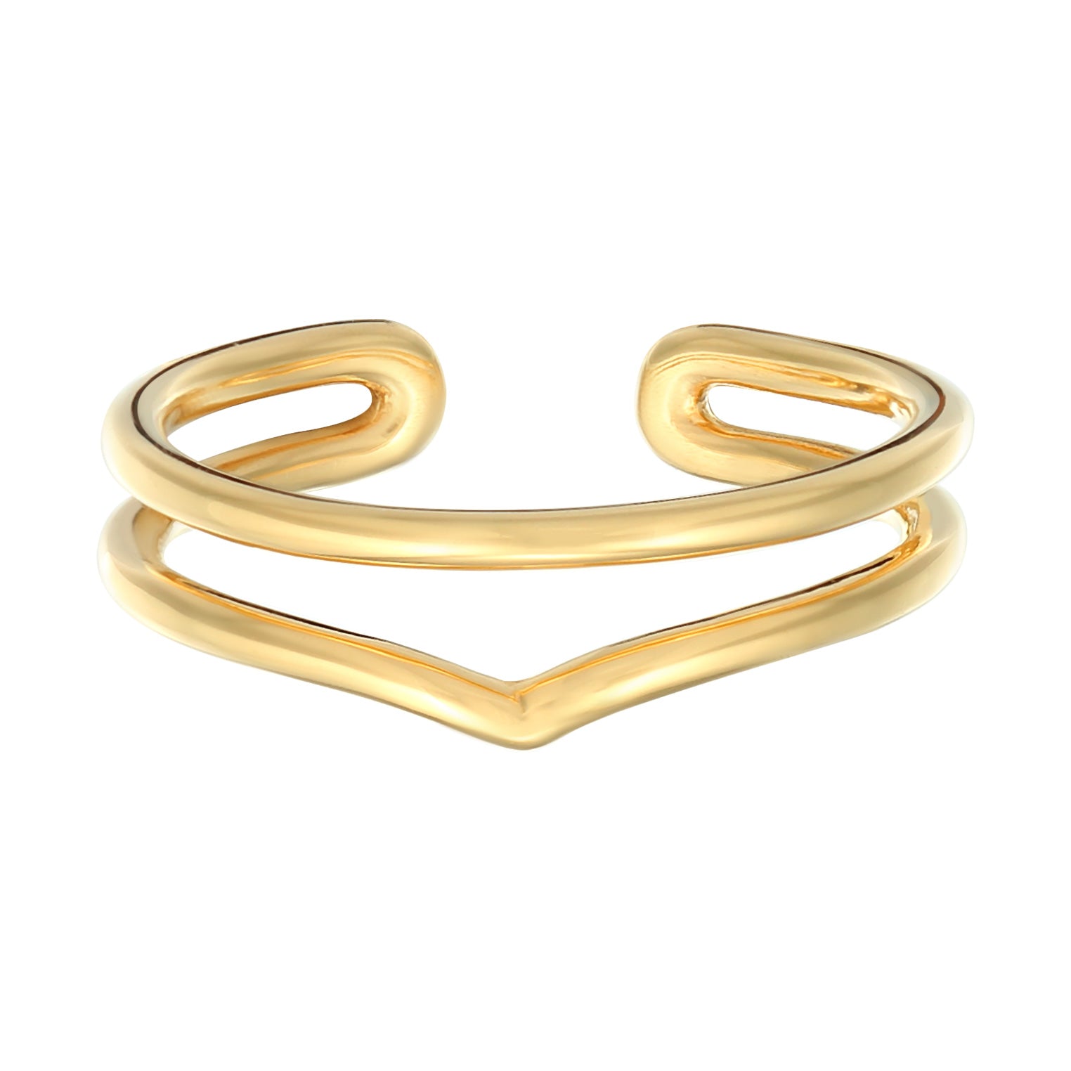 Gold - Elli | Ring Offen Geo | 925er Sterling Silber vergoldet