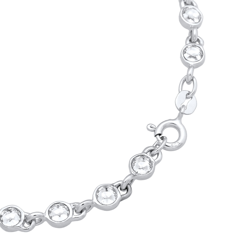 Silber - Elli | Tennisarmband Klassisch | Kristalle (Weiß) | 925er Sterling Silber