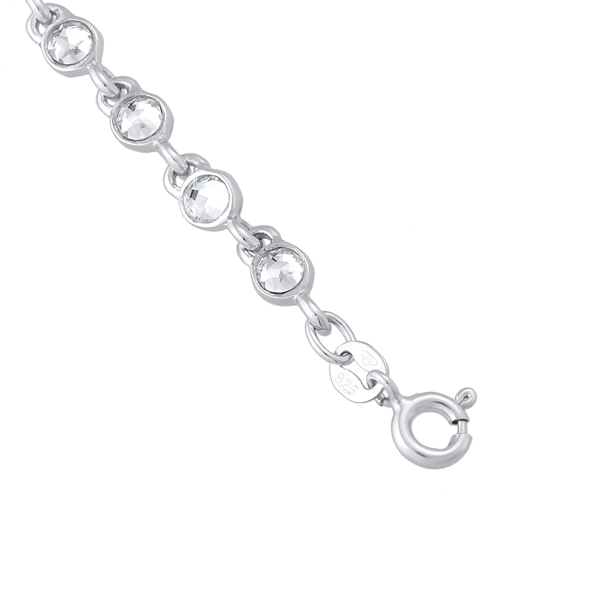 Silber - Elli | Tennisarmband Klassisch | Kristalle (Weiß) | 925er Sterling Silber