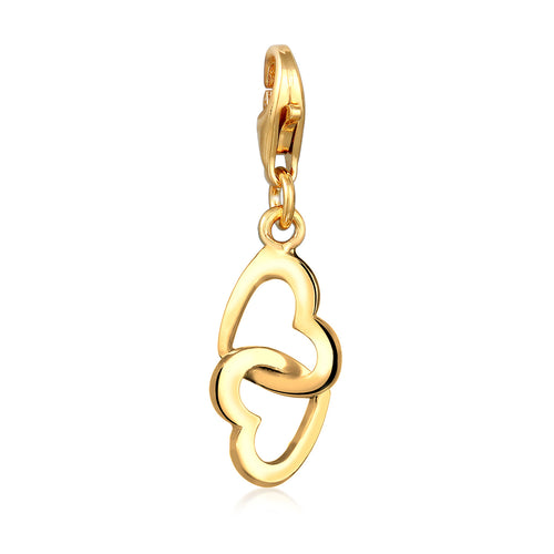 Gold - Elli | Charm Herz | 925er Sterling Silber Vergoldet