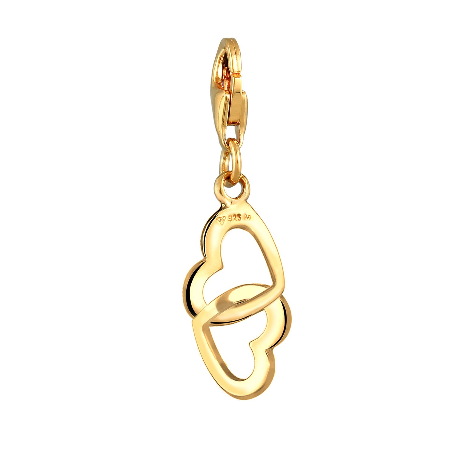 Gold - Elli | Charm Herz | 925er Sterling Silber Vergoldet