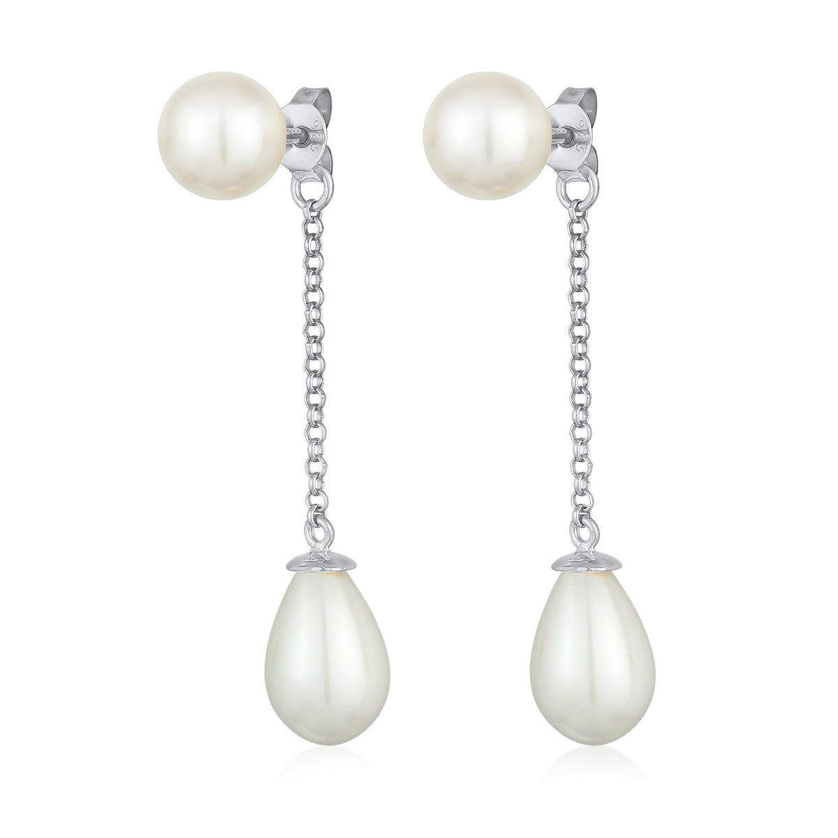Silber - Nenalina | Earjacket | Muschelkernperlen | 925er Sterling Silber